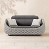 Cocaro 3 Seater Woven Outdoor Sofa Patio Couch in Gray Cushion & Pillow Included