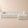 Nimbus 118" 3-Piece Channel Tufted Velvet Sectional Sofa with Chaise