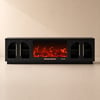 Arune 203 cm TV-Ständer mit gewölbten Glastüren, Elektrokamin und Fernbedienung