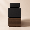 Narrow Side Table with Sintered Stone Top, USB Port and Storage, 90 cm