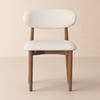 Modern Walnut Linen Dining Chair with Rubber Wood Legs, 1 Piece