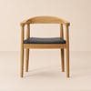 Acurv Walnut PU Leather Upholstery Dining Chair with Wooden Legs, 1 Piece