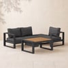 Slatera 4-Piece Modular Outdoor Sofa Set, Aluminium & Acacia for 4 Persons, in Light Grey