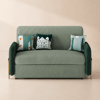 135 cm 1-Seater Green Velvet Convertible Sleeper Sofa with Storage & Pillows