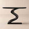 Modern 39" Demilune Console Table with Sintered Stone Top