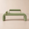 Modern Green Line Tufted Bench Velvet Upholstered Entryway Bench in Gold Finish