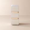 Narrow Humply Leather 3-Drawer Smart Nightstand with Sintered Stone Top