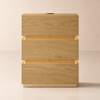 Lumio Natural 3-Drawer LED Bedside Table with Charging Station