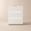 Lumio White 3-Drawer LED Bedside Table with Charging Station