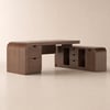 Chicent 71" L-Shaped Walnut Executive Desk Right Hand Return