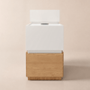 Narrow Side Table with Sintered Stone Top, USB Port and Storage, 90 cm