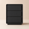 Haloa LED bedside table with 3 drawers and charging station in matt black