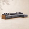 Resaro Outdoor 4-Piece Teak Modular Sectional Set for 5 in Gray (160")