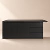 Modern 180 cm Wood Kitchen Island with Drawers & Cabinets, Black