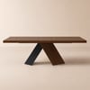 Farmhouse 200 - 240 cm Extendable Rectangular Walnut Dining Table, Seats 6–8