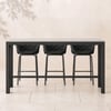 7-Piece Outdoor Sintered Stone & Aluminium Bar Dining Set with 6 Bar Stools in Dark Grey