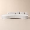 277 cm 2-teiliges geschwungenes Samt-Sofa mit Kissen