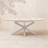 Outdoor Aluminium & Sintered Stone Extendable Dining Table in Sand