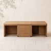 Resaro Rectangle Modular Slatted Teak Wood Outdoor Coffee Table