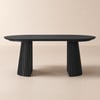Modern 47"-79" Extendable Black Wood Dining Table with Fluted Base, Seats 4-6
