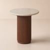 Tavolino in finto marmo da 16" con base in legno