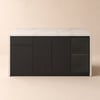 Modern 72" White & Black Kitchen Island with Storage & LED Light, Waterfall Edge