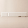 Extendable TV Lowboard 200 cm - 274 cm with 4 Drawers in Off-White