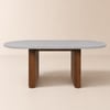 Japandi 160 - 200 cm Extendable Oval Concrete Grey Dining Table, Seats 4-6