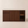 Modern 72" Matte Travertine Kitchen Island with Storage & LED Light, Waterfall Edge
