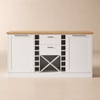 Modern 59" Wood Kitchen lsland with Wine Storage, Natural & White