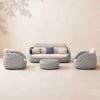 Cocaro 4-Piece Outdoor Rope Weave Sofa Set with Coffee Table in Grey & White