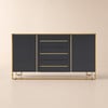 Cylina 59" Black Sideboard Buffet Cabinet with 2 Doors and 3 Drawers