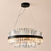 Lustre LED en cristal à plusieurs niveaux moderne Fixedo en lumière noire