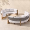 8 Pieces Farmhouse Curved Modular Outdoor Patio Sectional Sofa Set with Coffee Table