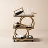 25.6" Modern 3-Tier Bar Cart Black & Gold