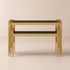 Modern 1194 mm Sintered Stone Narrow Console Table with Storage Shelf & Golden Legs