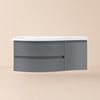 Floating Curved Bathroom Vanity Wall Mounted Half-Circle Bathroom Cabinet