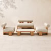 4 Piece Outdoor Teak Sofa Set with Coffee Table