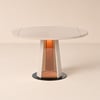 90 - 120 cm Solid Whitewash Wood Extendable Dining Table with Light