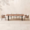 Grida 9-Piece Outdoor Teak & Resin Rattan Rectangular Dining Set with 8 Chairs