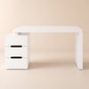 Bureau rectangulaire blanc chaud Mular de 47 pouces avec 3 tiroirs