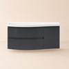 90 cm Floating Curved Bathroom Vanity Half-Circle Bathroom Cabinet Black