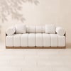 Resaro Teak Wood Deep-Seat 2-Seater Outdoor Sofa Warm White