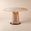 90 - 120 cm Solid Natural Wood Extendable Dining Table with Light