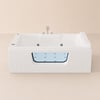 74" 2-Person Whirlpool Bathtub with Massage Jets & Thermostatic Control & LED Waterfall