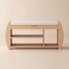 40'' Solid Wood Natural Shoe Storage Entryway Bench with Shoe Rack