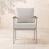 Tevara Outdoor Teak & Aluminium Dining Chairs in Sand, Set of 2