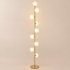 Modern LED Gold 9-Light Tree Floor Lamp White Glass Globe