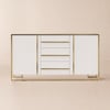 Cylina 59" White Sideboard Buffet Cabinet with 2 Doors and 3 Drawers