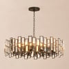 Clyvra Modern Geometric Crystal 10-Light Chandelier with Adjustable Chain in Black